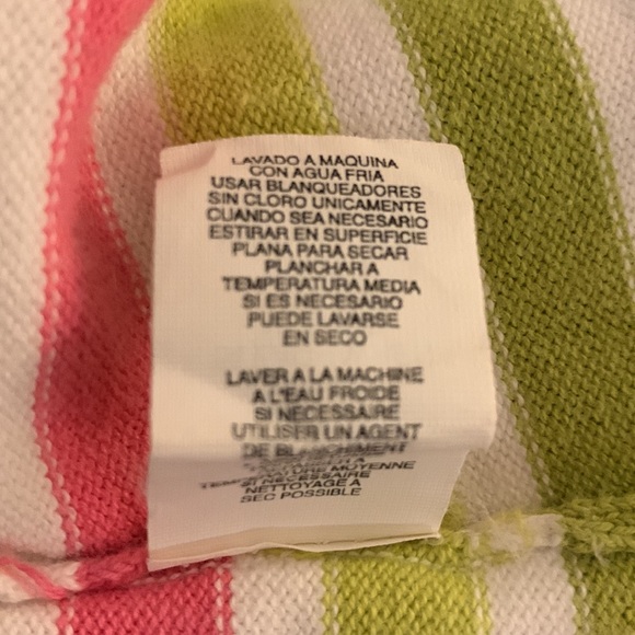 JONES NEW YORK SPORT Pink, Blue & Green striped Cardigan, Cotton blend, Medium - Picture 9 of 13